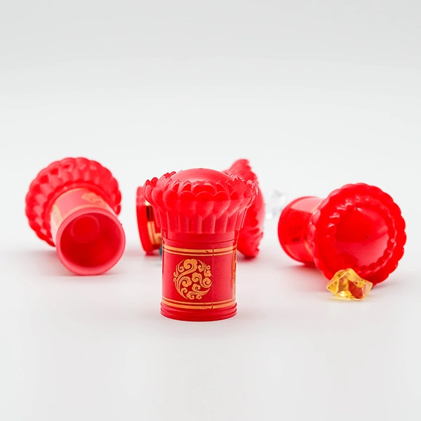 厂家生产红色莲花瓶盖 适用于一斤装牙口玻璃瓶盖 表面可烫印LOGO