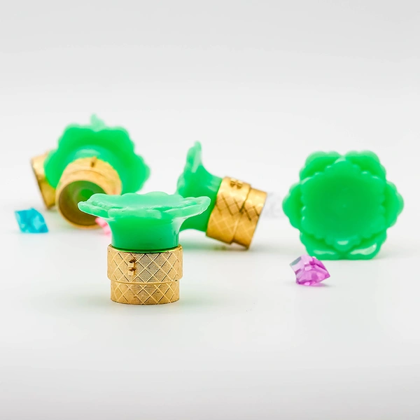 制作仿卡绿色莲花头塑料瓶盖 适用各类牙口酒瓶 可烫印内容酒瓶盖