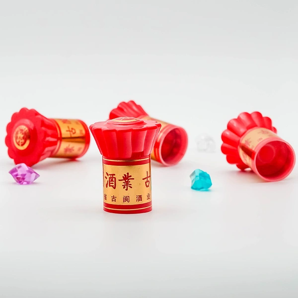定制红色酒瓶盖 适用牙口玻璃瓶 表面喷色烫金内容支持定制塑料盖