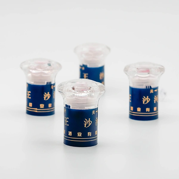 山东瓶盖厂定制生产直筒透明梅花头塑料瓶盖 拧断式防伪白酒瓶盖 支持烫印LOGO