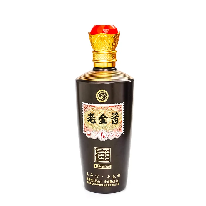 老金酱邮票标黑瓶 500ml深咖啡色光面喷涂酒瓶 贵州省仁怀市茅台镇金酱酒业