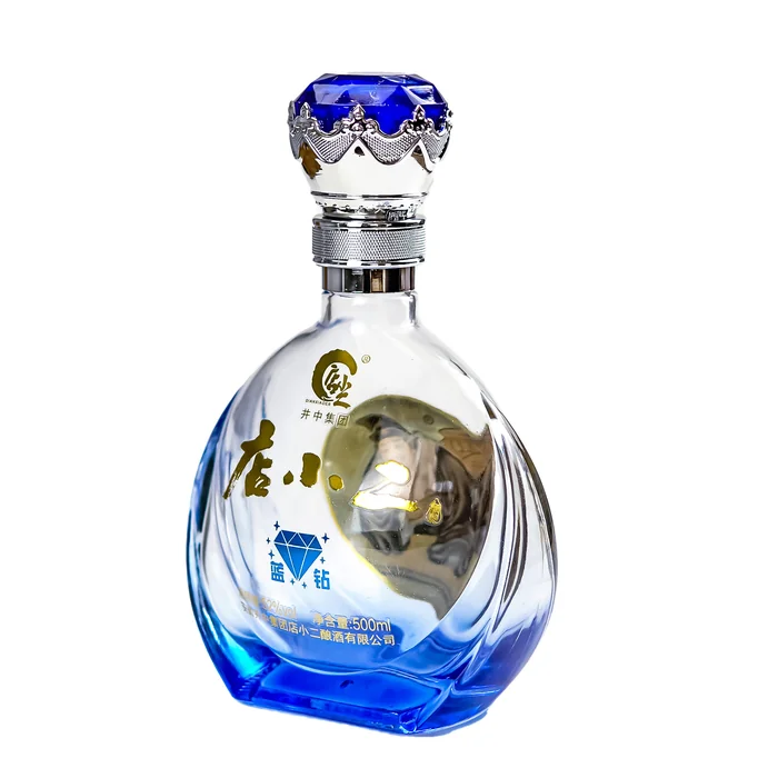 店小二蓝钻心窗瓶 500ml蓝色渐变开窗透明酒瓶 安徽井中集团店小二酿酒